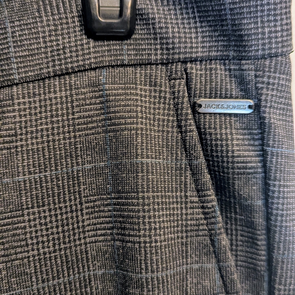 Jack & Jones Gray Plaid Pants